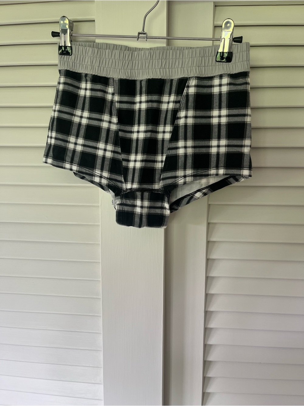 Black & White Plaid Lounge Shorts set